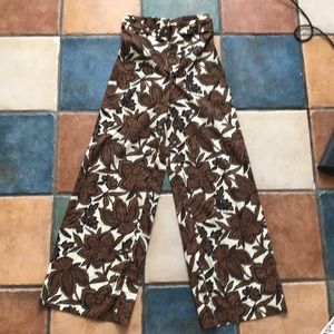 Zara patterned wide leg pants size xsmall